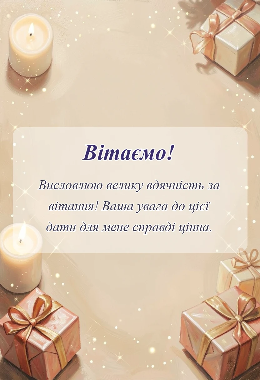 унікальна листівка - подяка за привітання з днем народження
