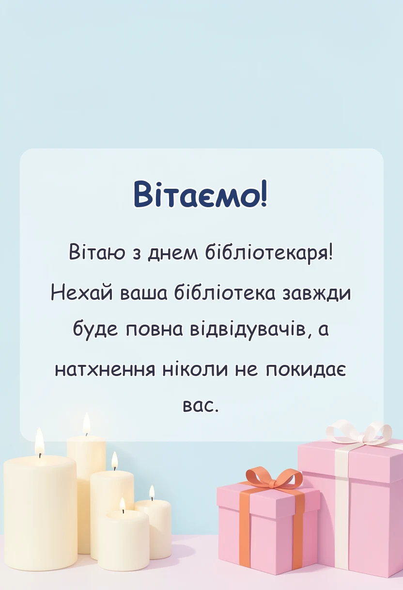 листівка з побажанням - привітання з днем бібліотекаря