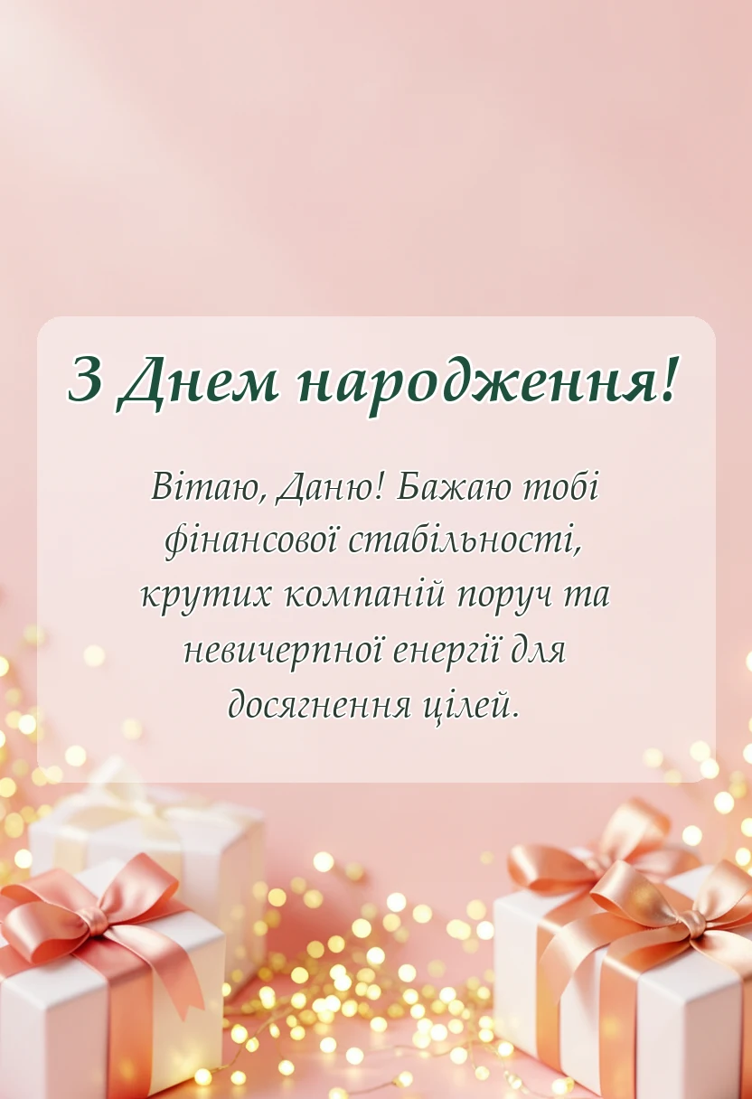 унікальна листівка - привітання з днем народження даню та данилу