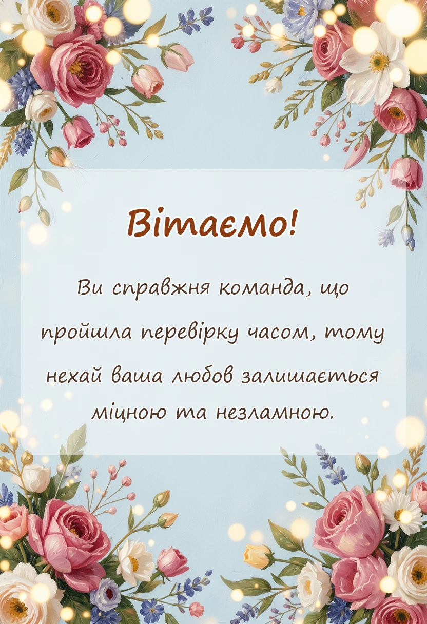 унікальна листівка - привітання з чавунним весіллям