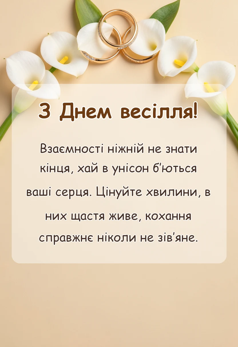 унікальна листівка - зворушливий вірш на весілля