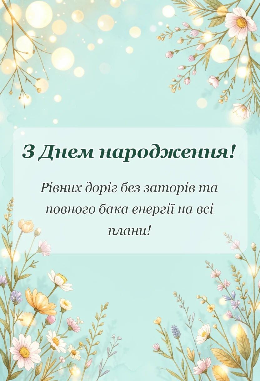 унікальна листівка - картинки з днем народження для водія