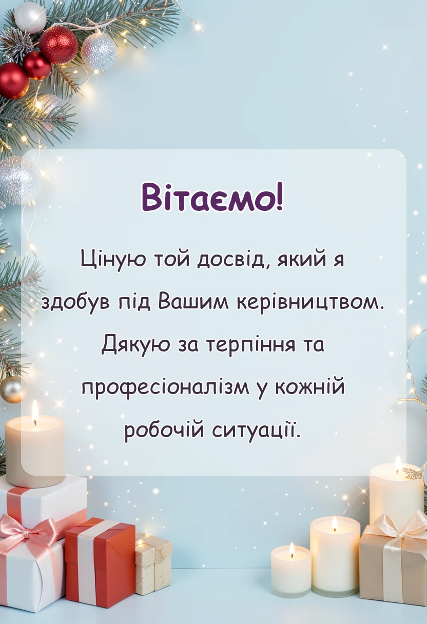 листівка з побажанням - подяка керівнику при звільненні
