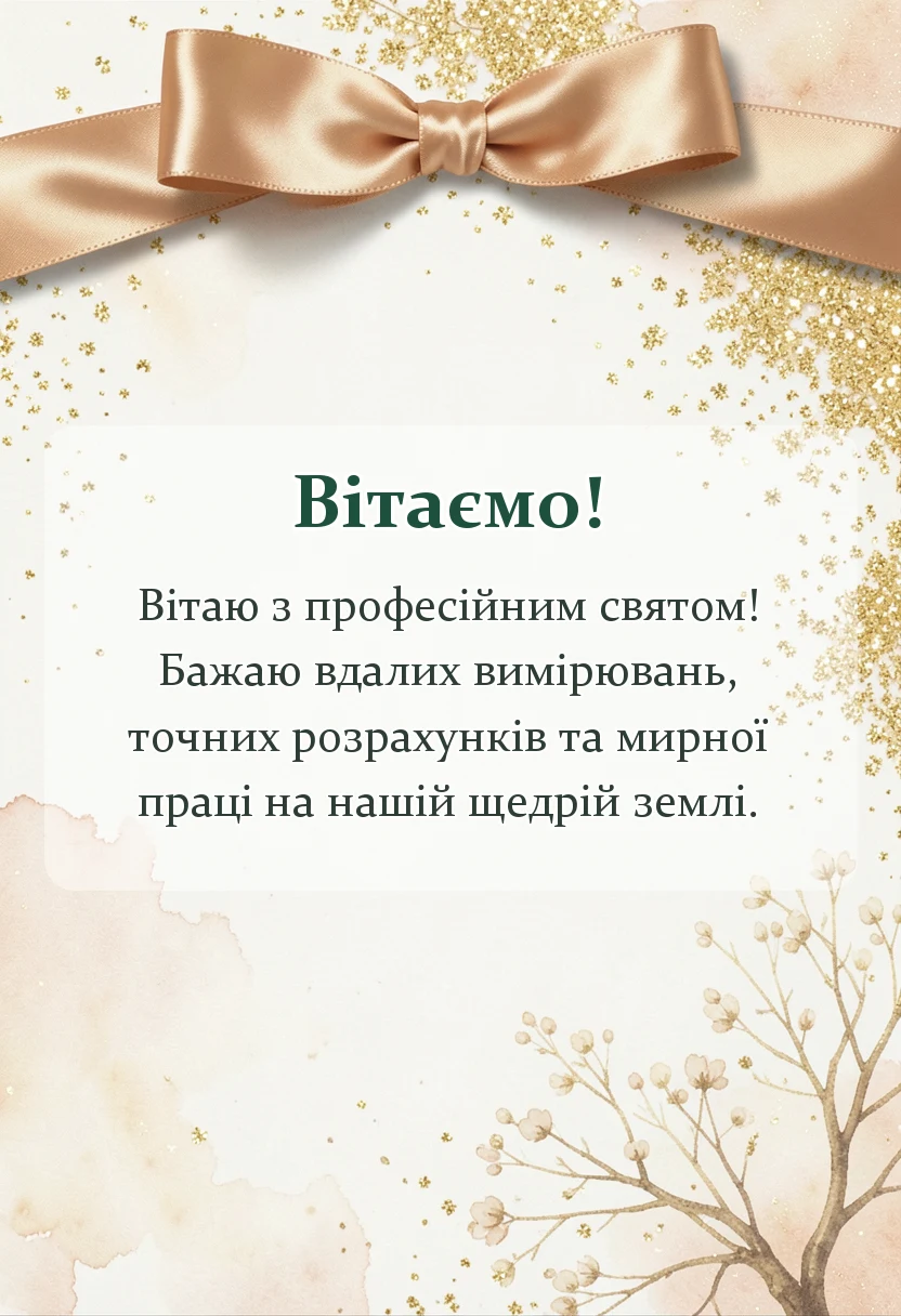 унікальна листівка - день землевпорядника привітання