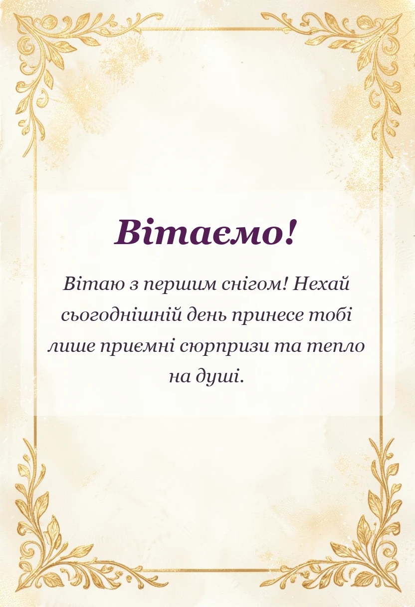 унікальна листівка - картинки доброго ранку з першим снігом