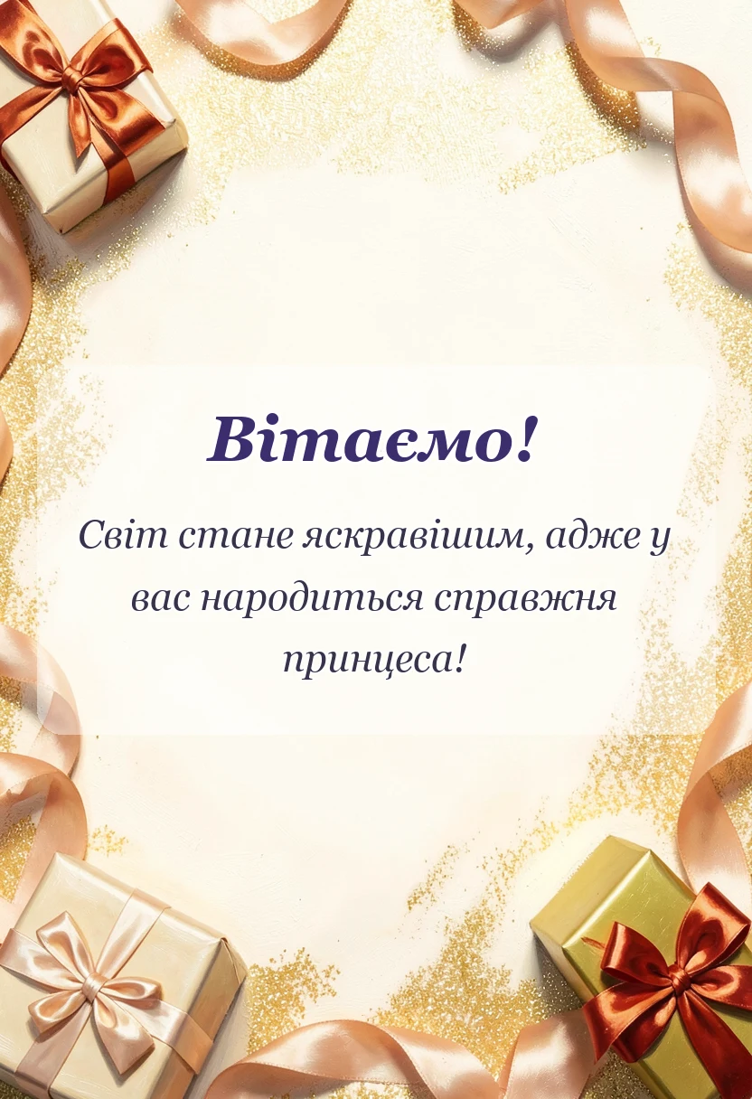 красива листівка: картинки на гендер паті дівчинка