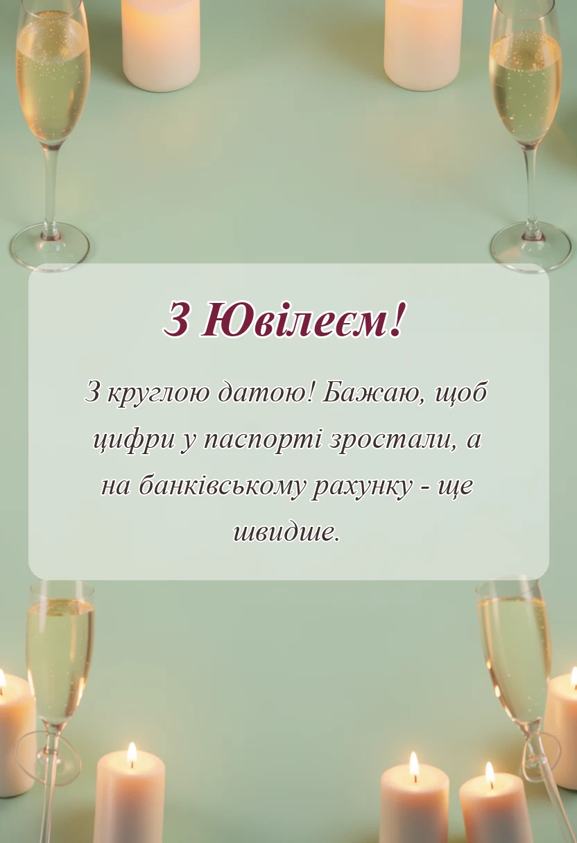 красива листівка: привітання з ювілеєм прикольні картинки