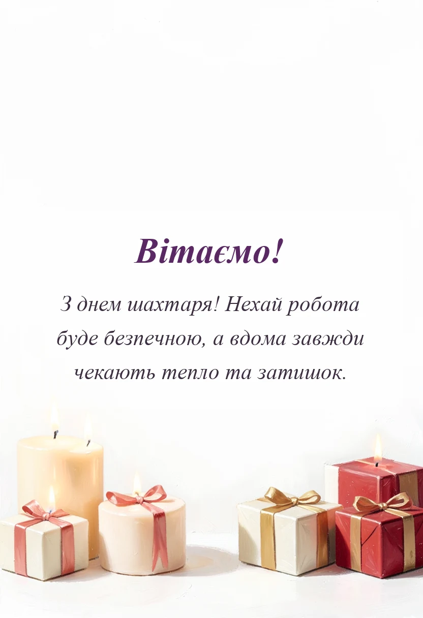 вітальна листівка - з днем шахтера