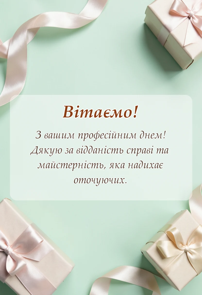 вітальна листівка - короткі привітання з професійним святом