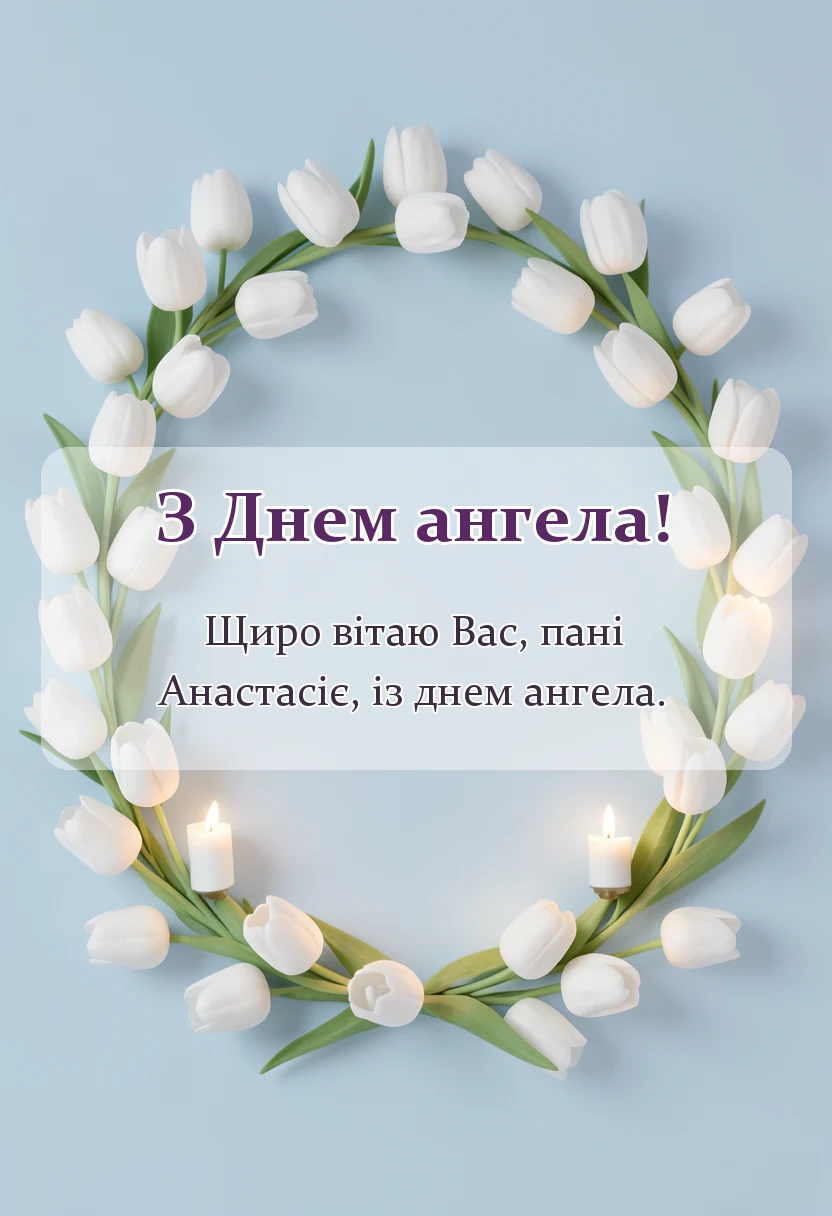 красива листівка: день ангела анастасії привітання