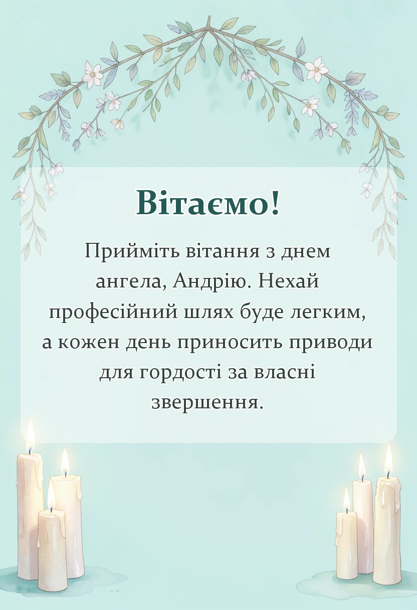 святкова картинка: привітання з днем андрія