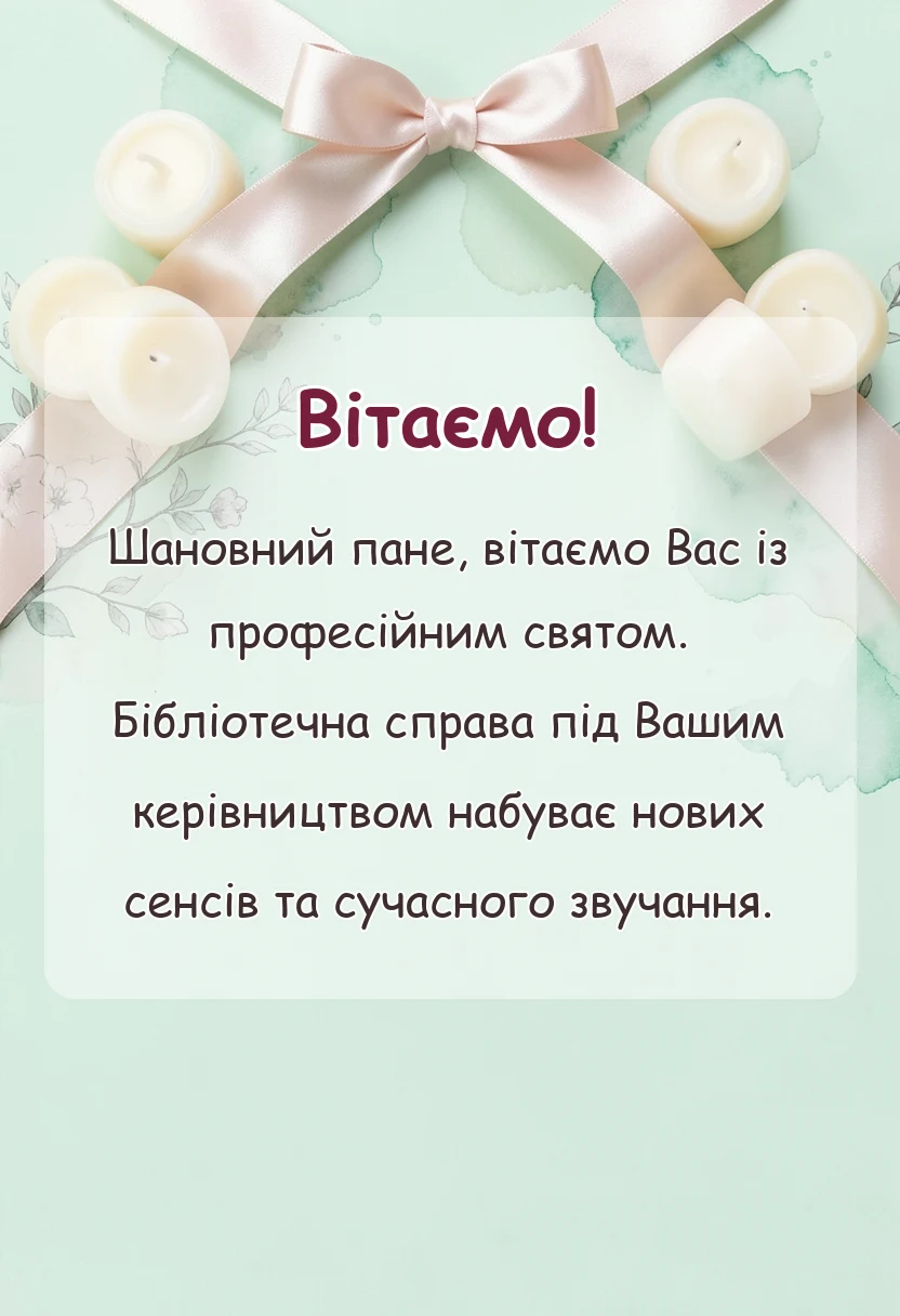 вітальна листівка - привітання з днем бібліотекаря