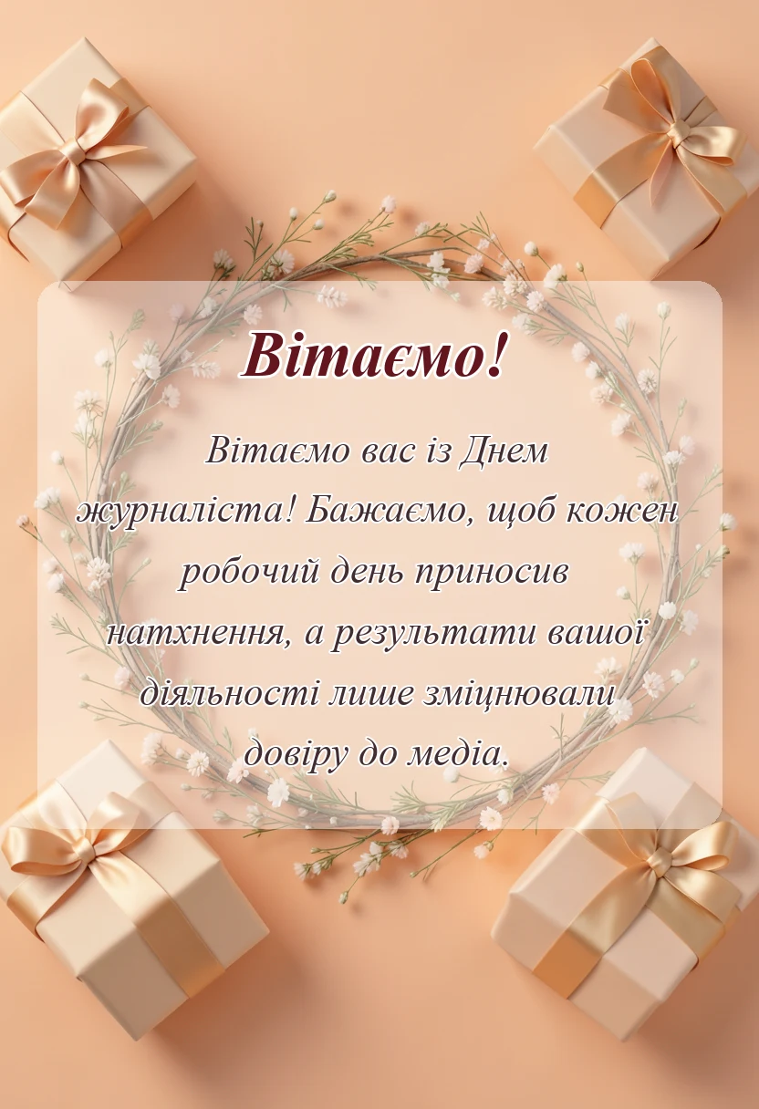 унікальна листівка - привітання з днем журналіста