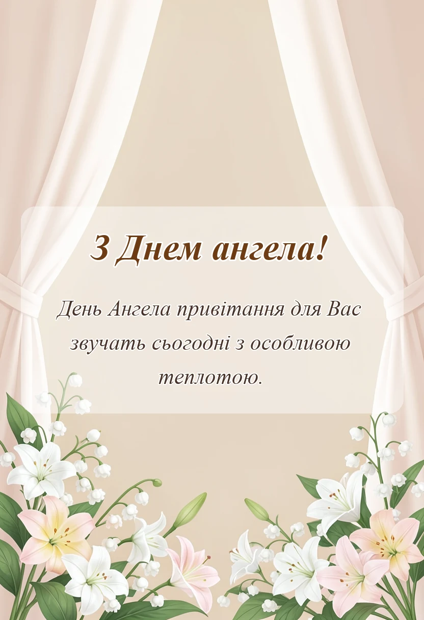 листівка з побажанням - зворушливі привітання з днем ангела своїми словами