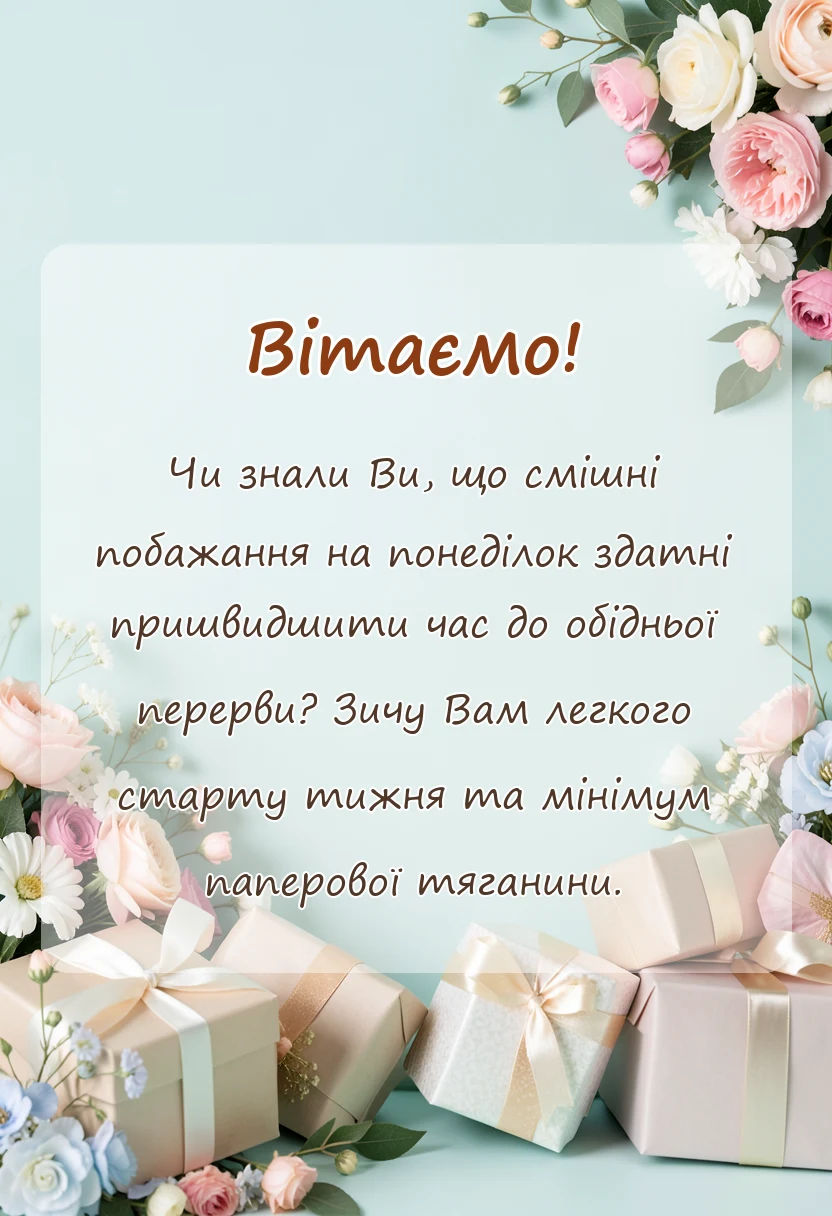 красива листівка: смішні картинки доброго ранку понеділок привітання