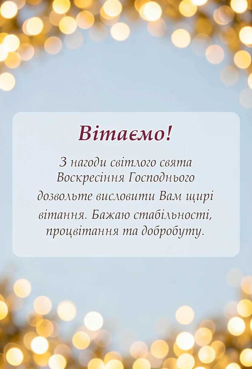 красива листівка: вітання з воскресінням господнім