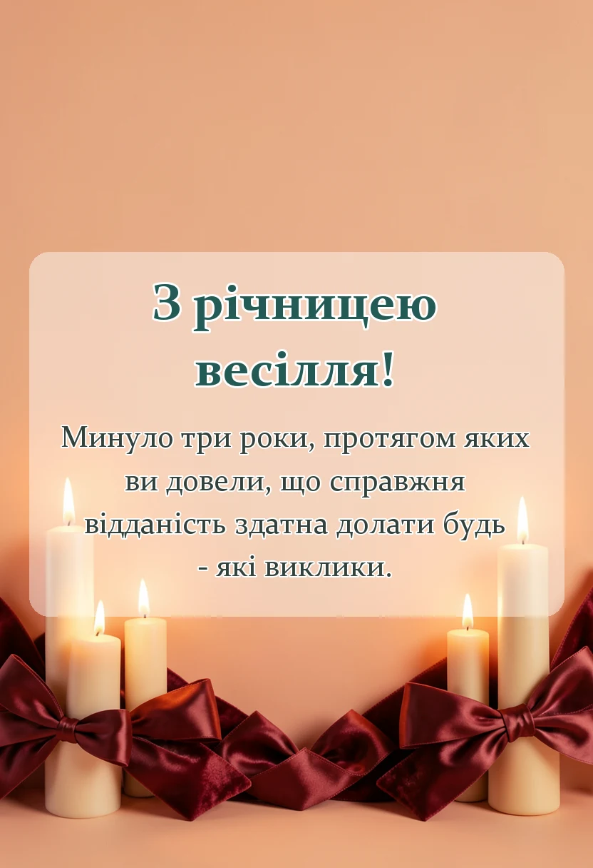вітальна листівка - гарні привітання з шкіряним весіллям