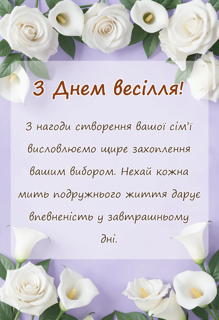 красива листівка: зворушливий вірш на весілля