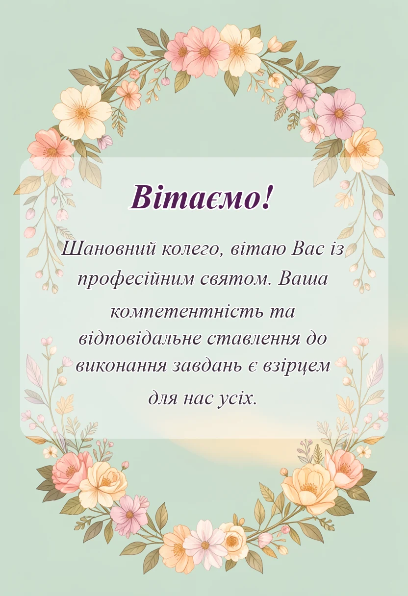 вітальна листівка - день землевпорядника привітання