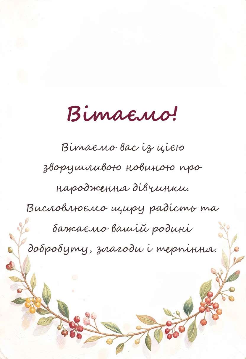 унікальна листівка - картинки на гендер паті дівчинка