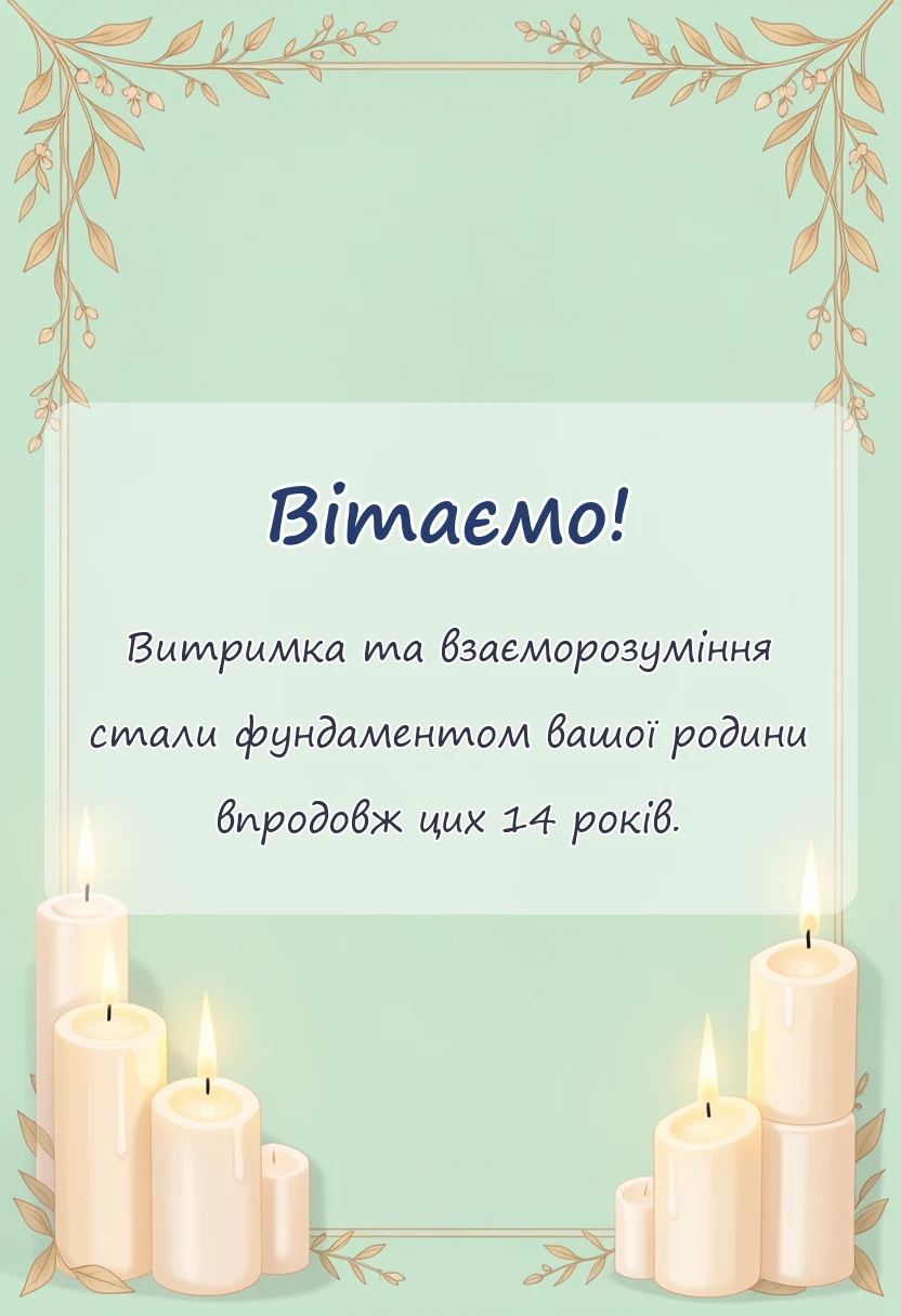 листівка з побажанням - привітання з агатовим весіллям своїми словами