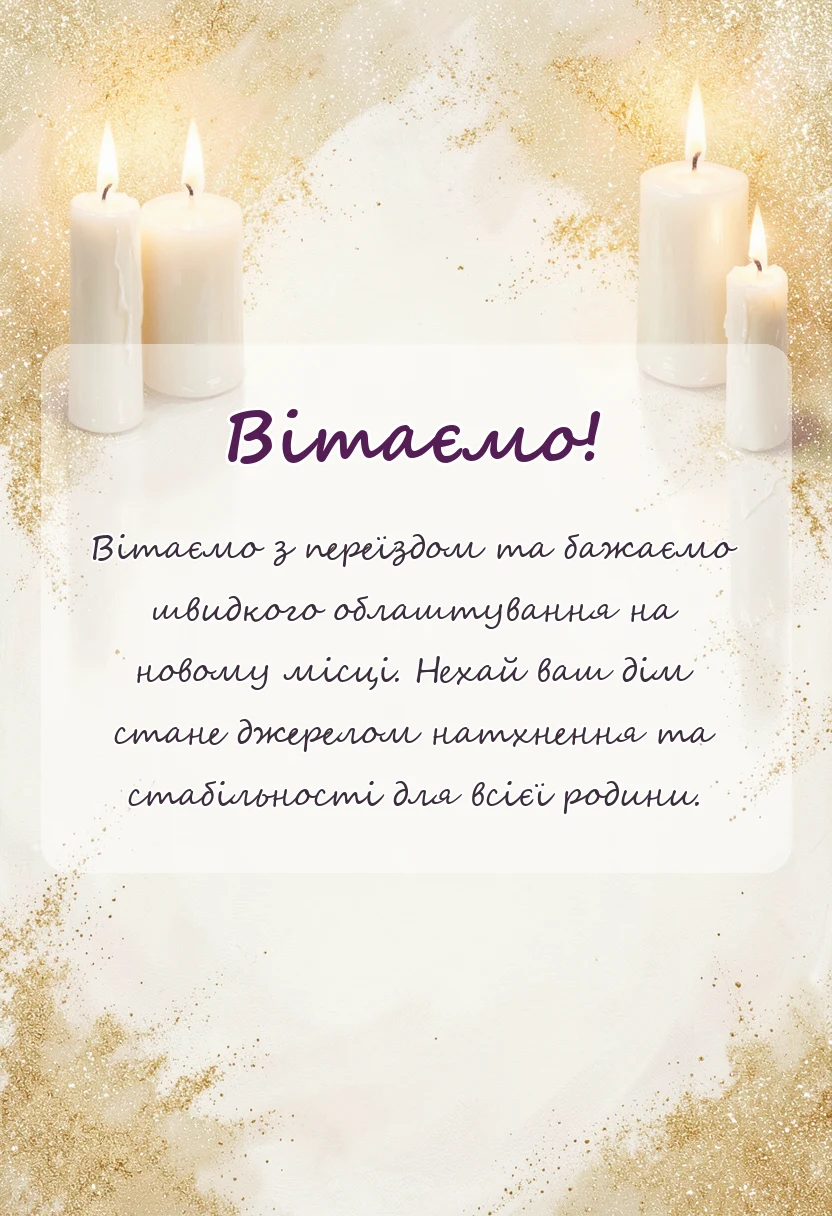 вітальна листівка - гарне привітання з новосіллям