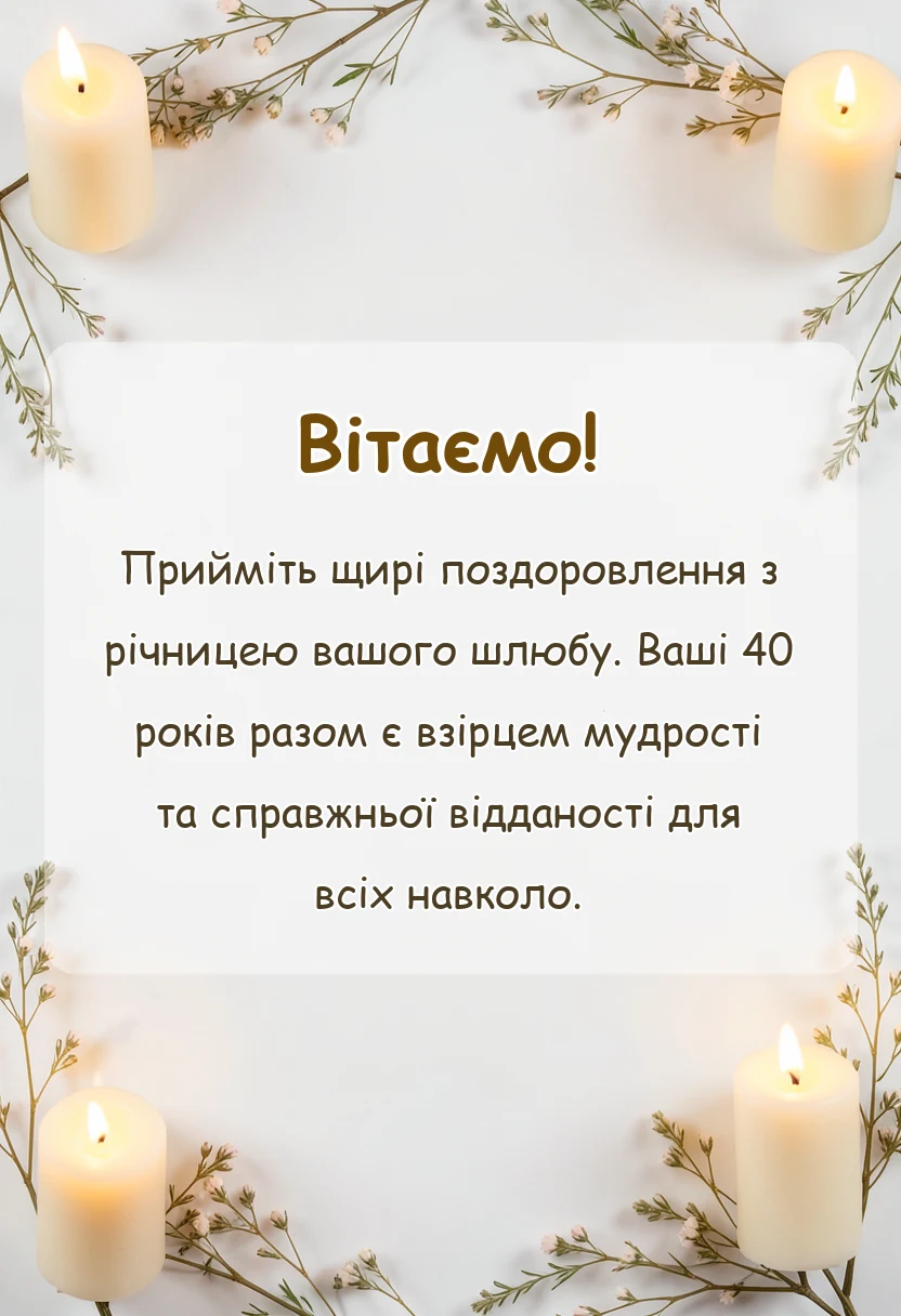 листівка з побажанням - картинки з річницею весілля 40 років