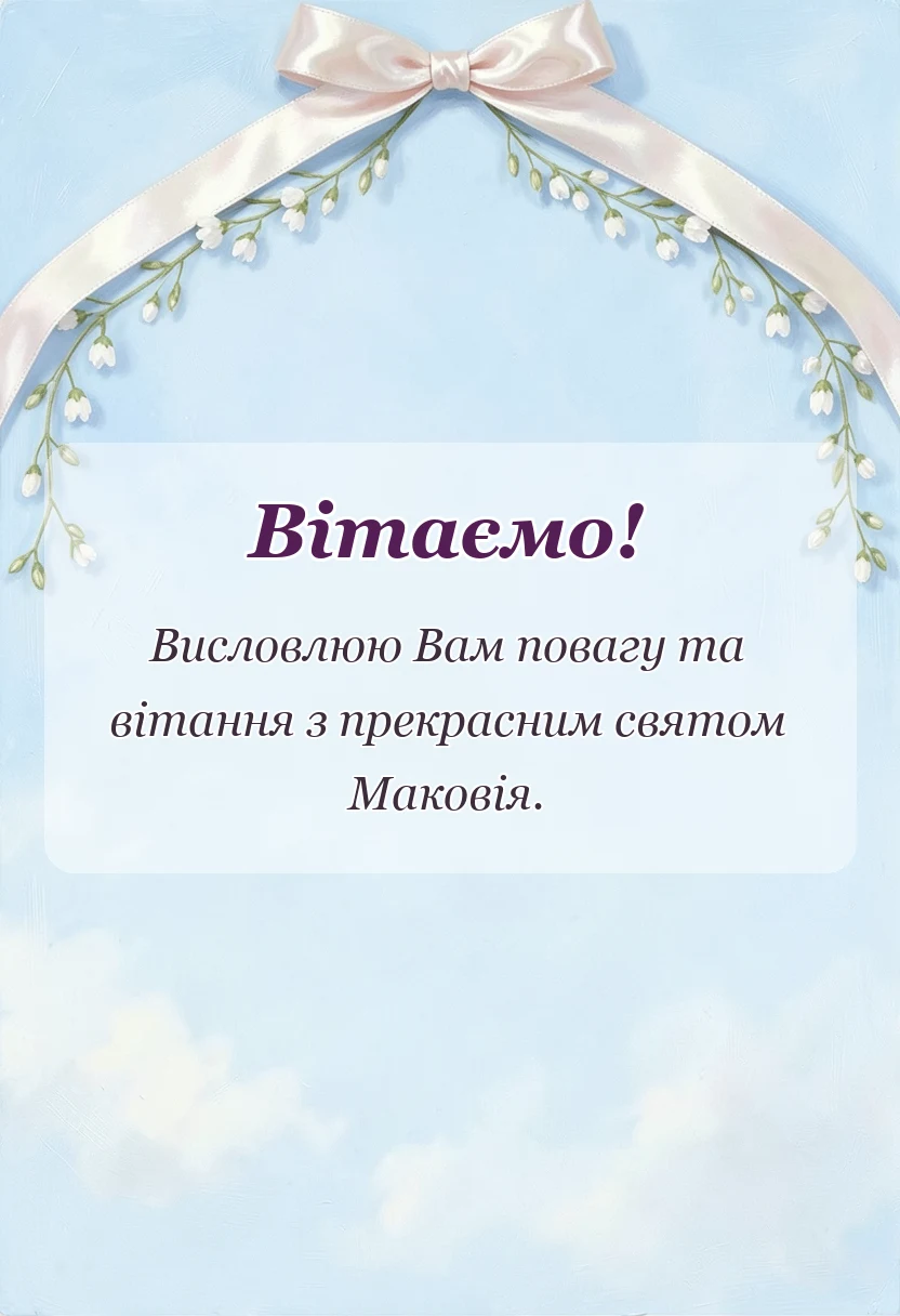 вітальна листівка - свято маковія картинки