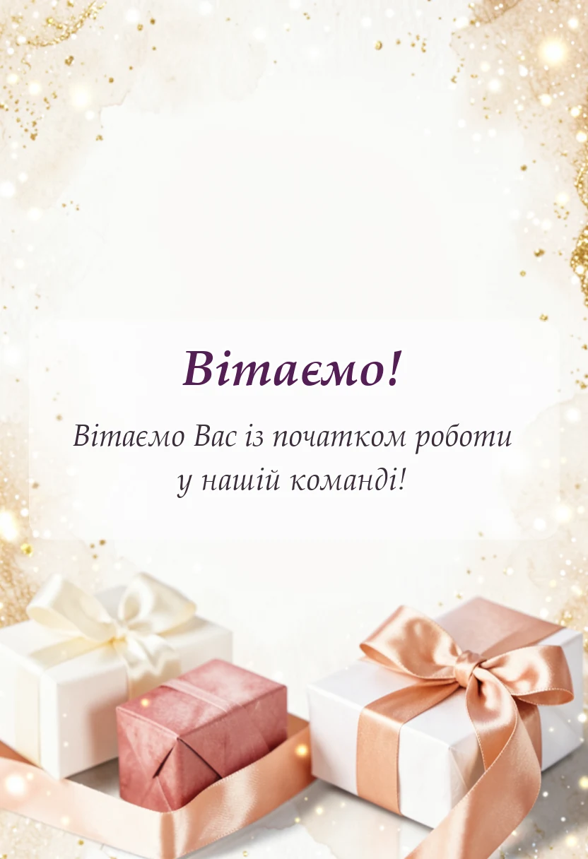 вітальна листівка - листівка з першим робочим днем українською