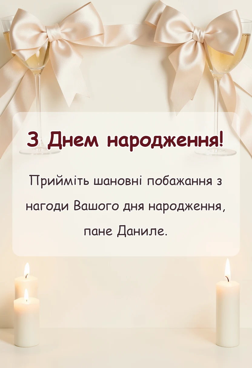 вітальна листівка - привітання з днем народження даню та данилу
