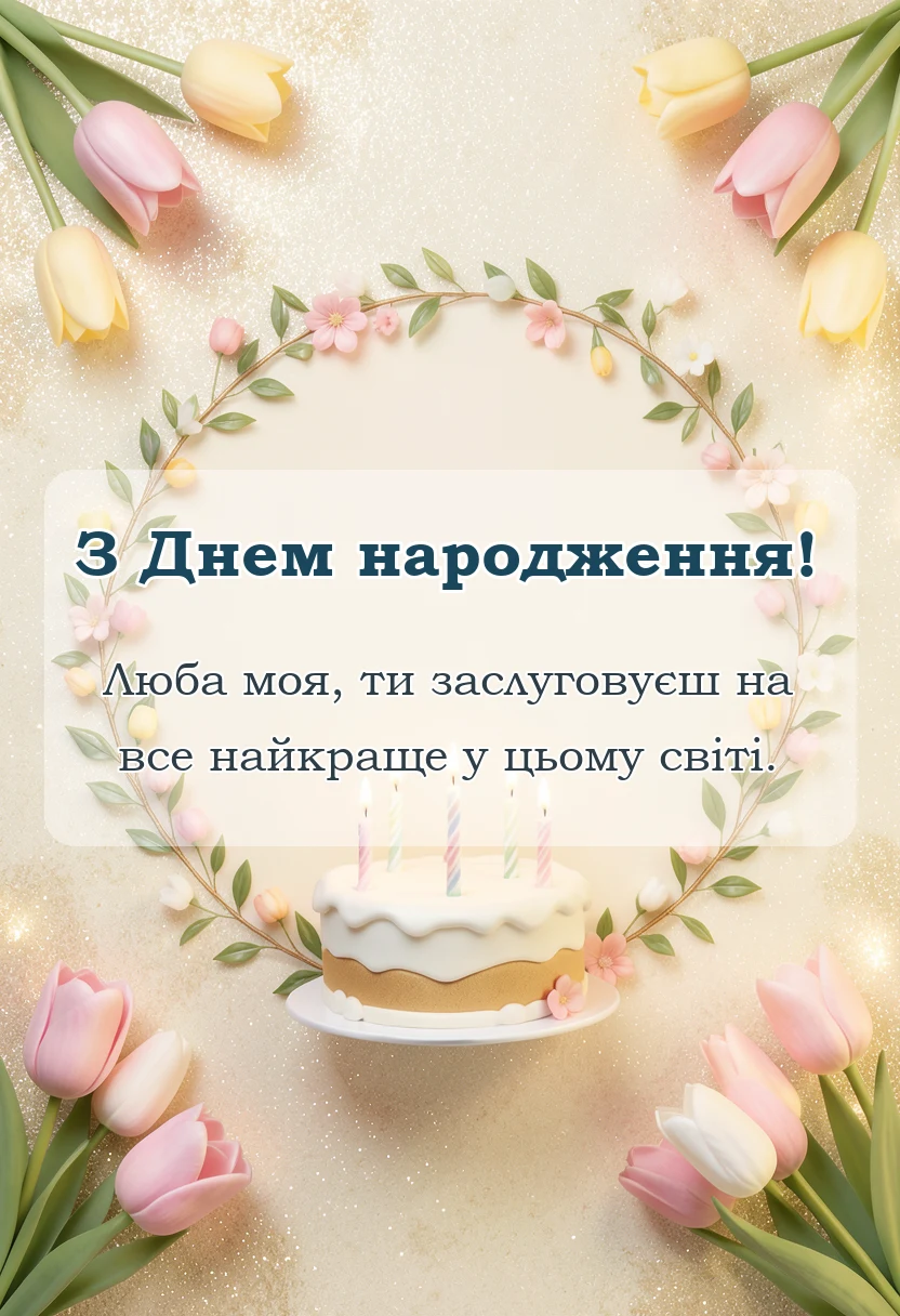 унікальна листівка - короткі привітання з днем народження своїми словами