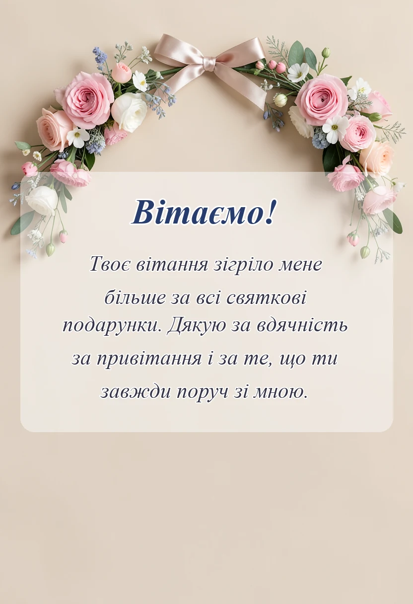 вітальна листівка - подяка за привітання з днем народження
