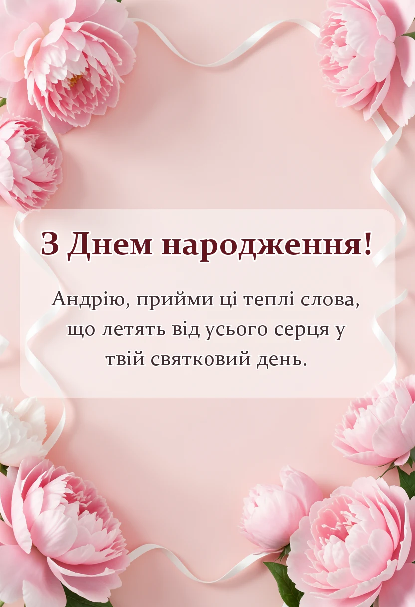 вітальна листівка - привітання з днем народження андрію