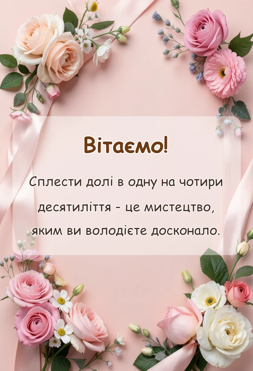 листівка з побажанням - рубінове весілля привітання