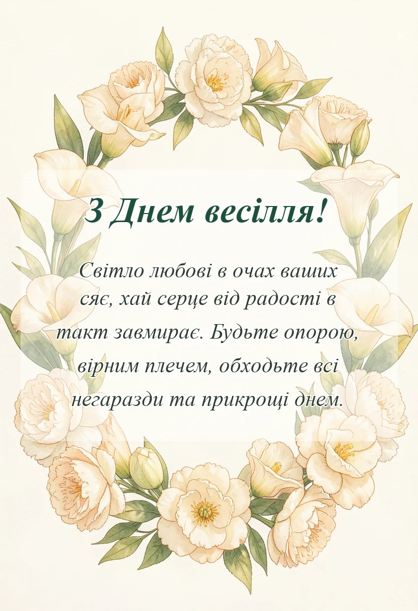 унікальна листівка - зворушливий вірш на весілля