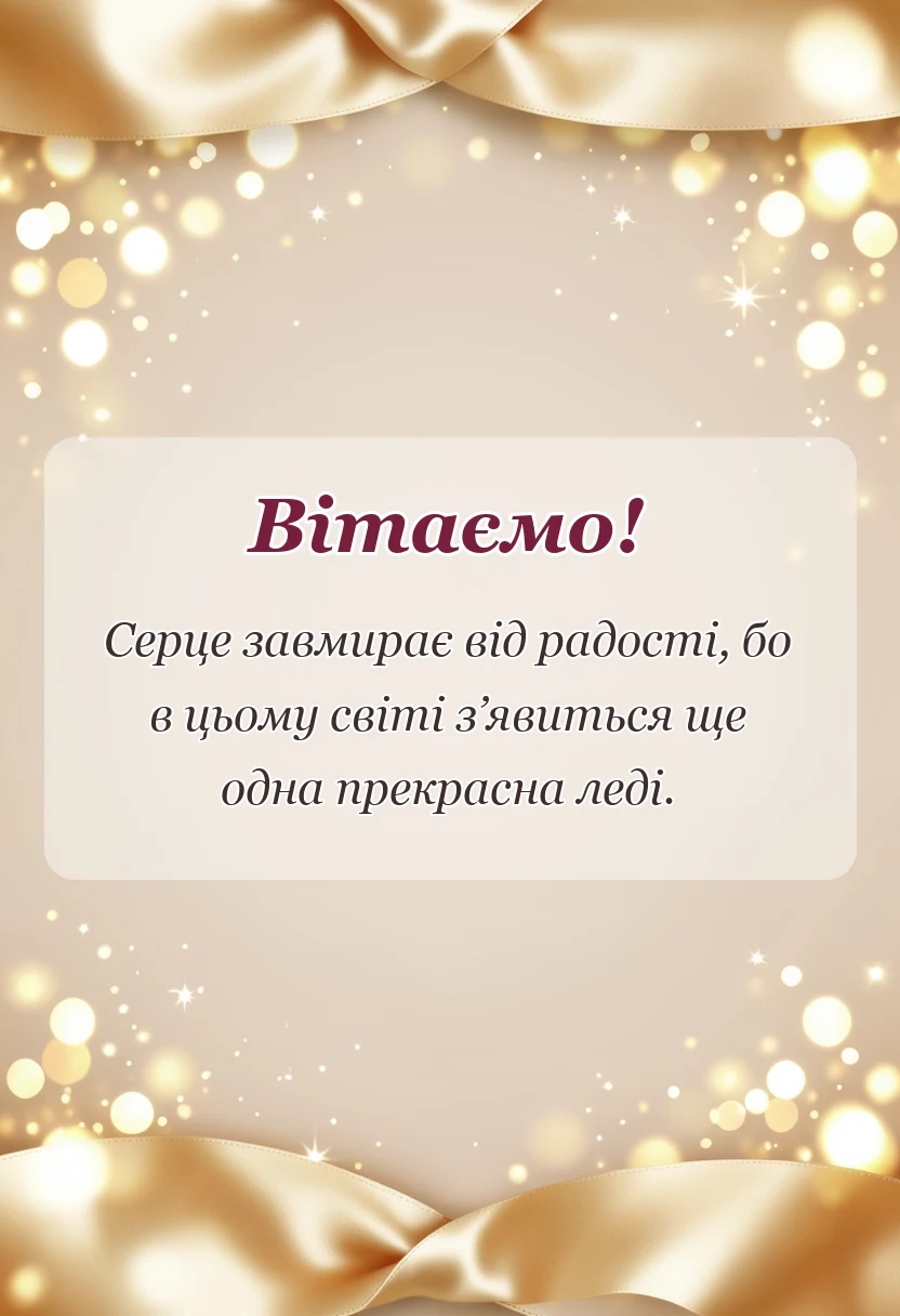 унікальна листівка - картинки на гендер паті дівчинка