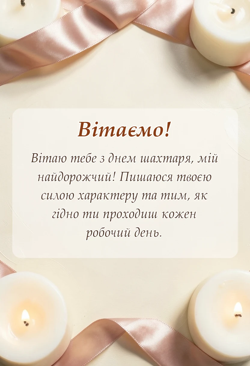 листівка з побажанням - з днем шахтера