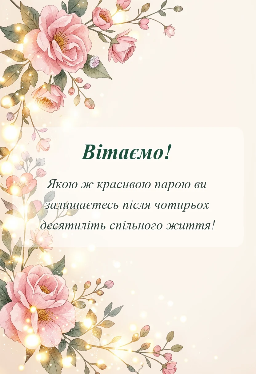 унікальна листівка - картинки з річницею весілля 40 років