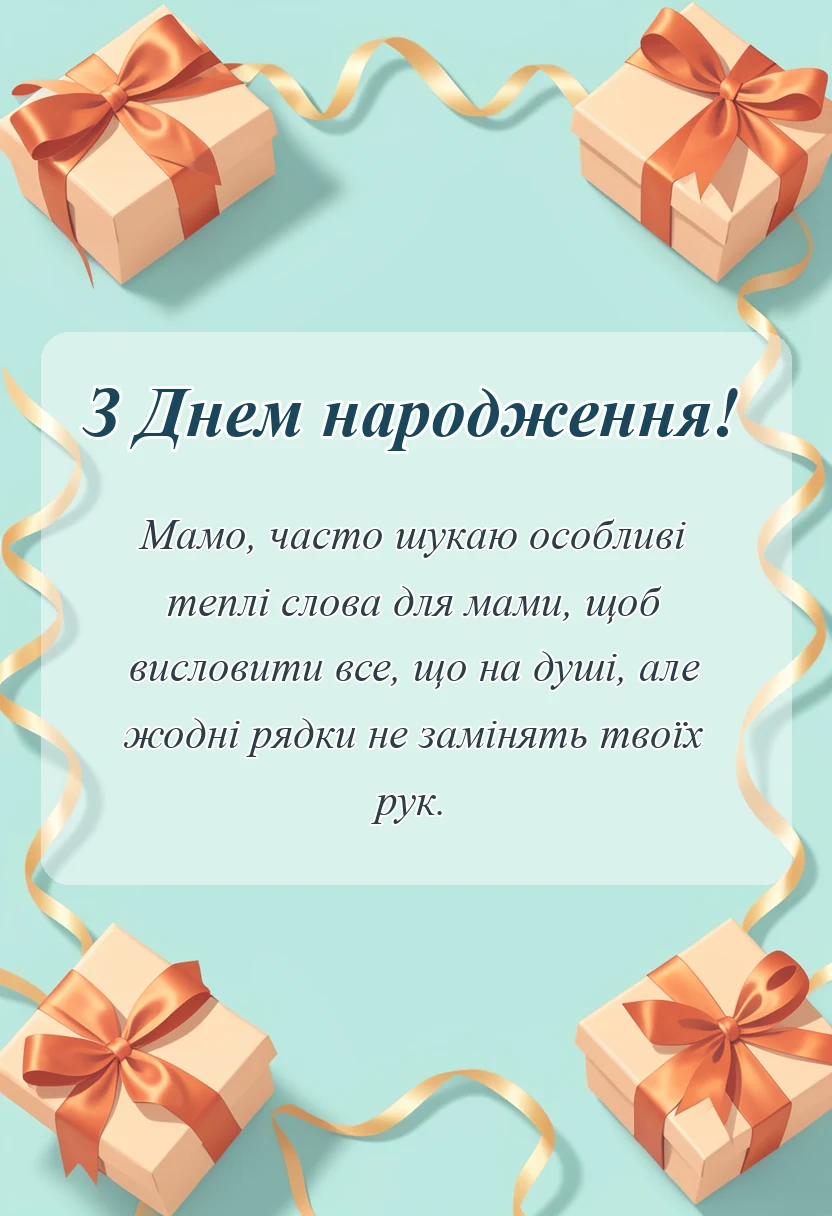 листівка з побажанням - дякую мамо за життя вірш