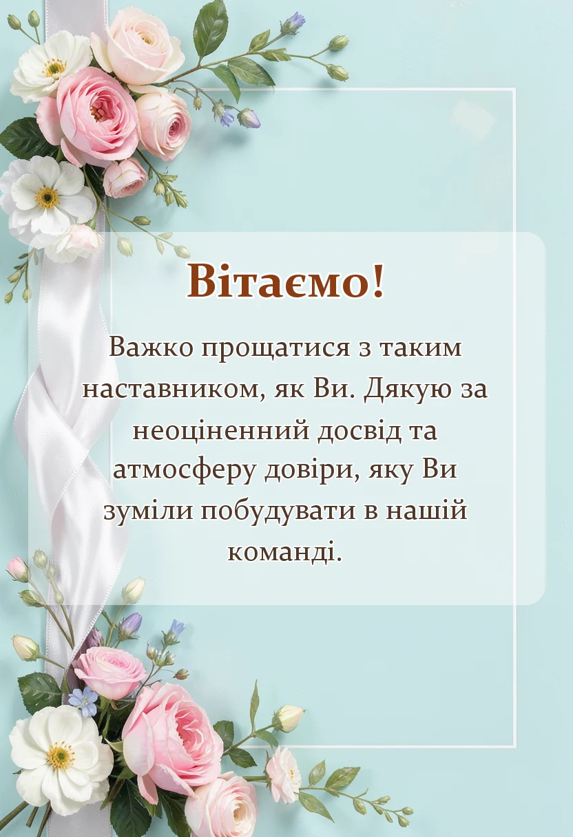 унікальна листівка - подяка керівнику при звільненні