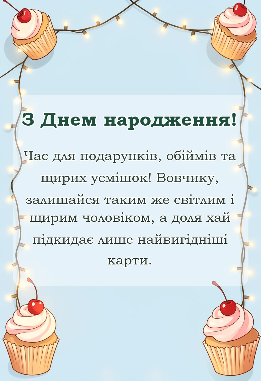 вітальна листівка - прикольні привітання з днем народження вові