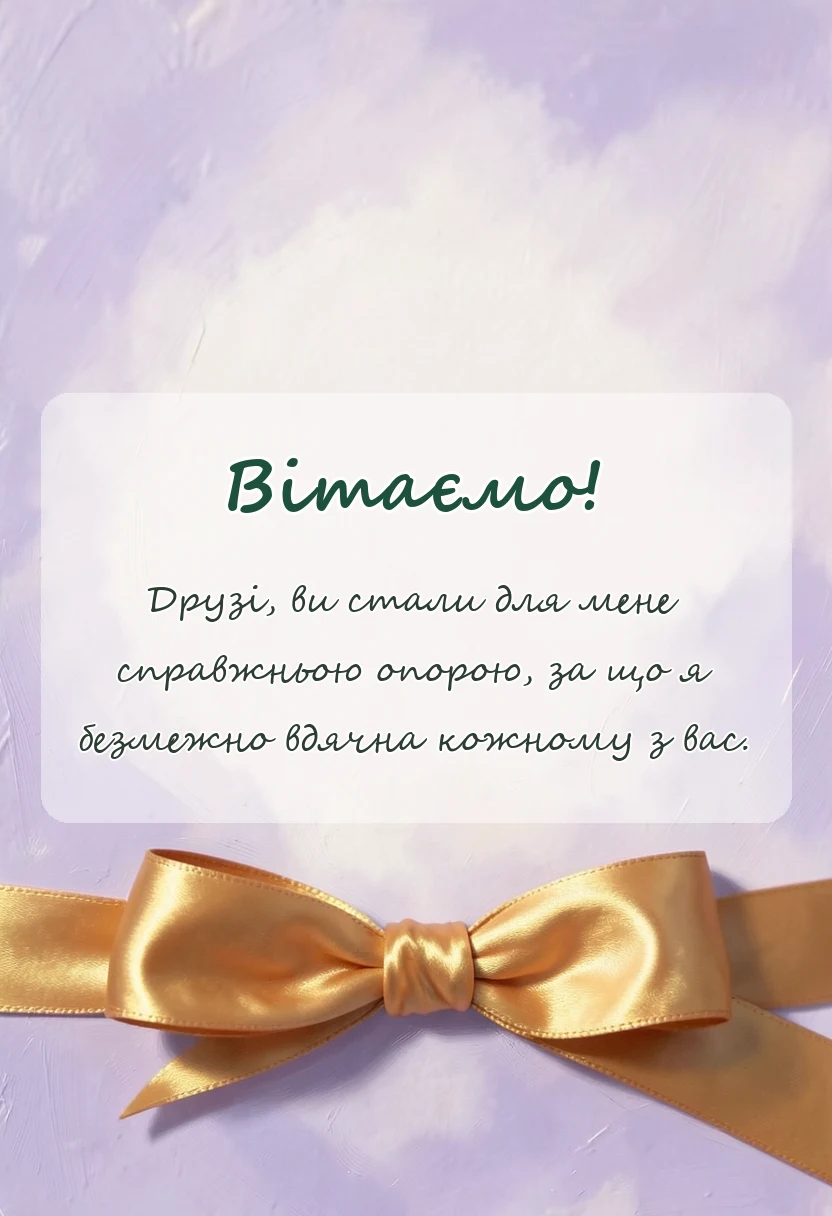 листівка з побажанням - подяка колективу своїми словами