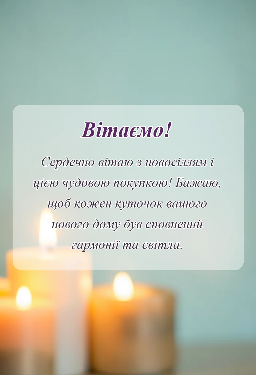 листівка з побажанням - привітання з покупкою будинку