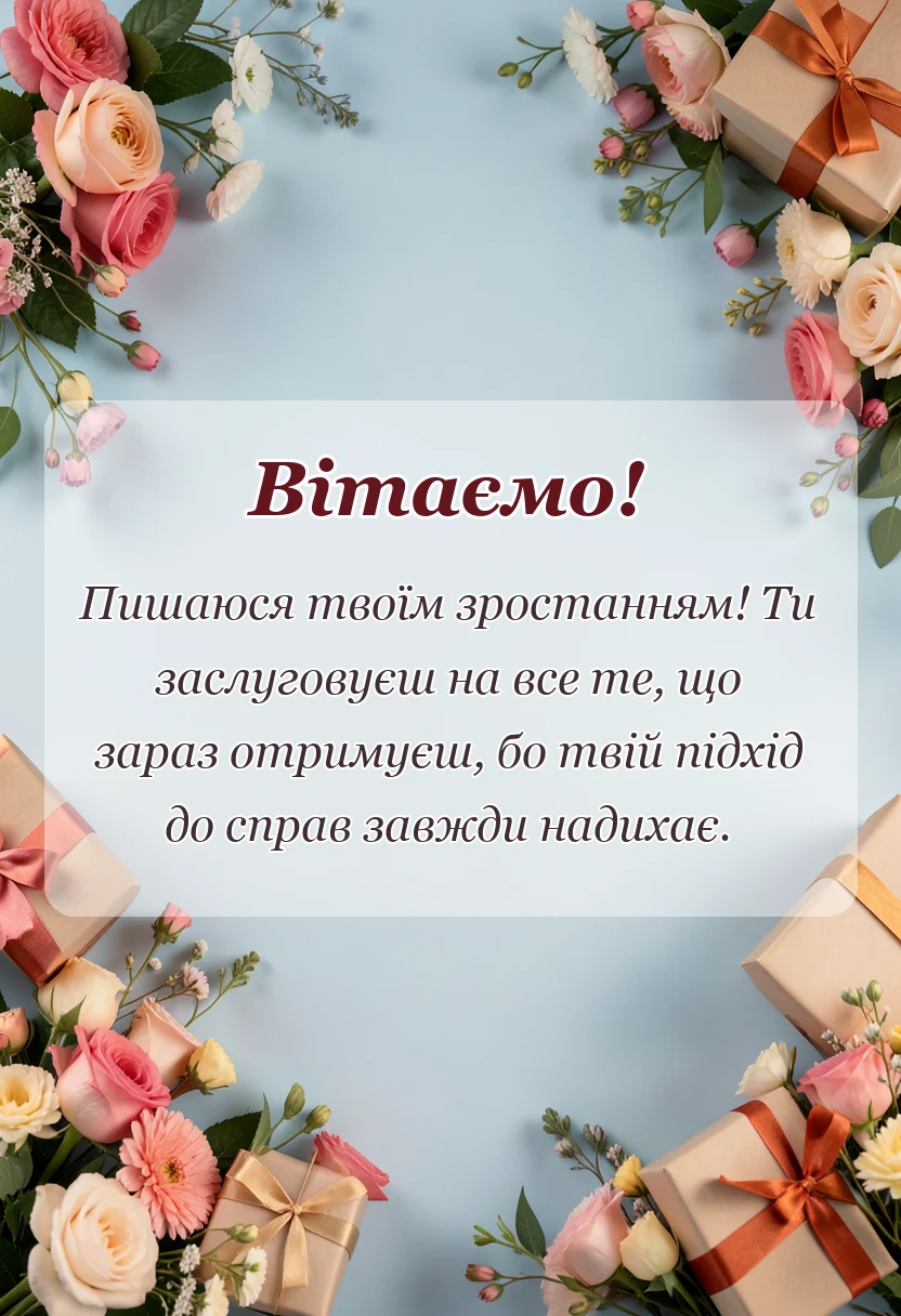 листівка з побажанням - привітання керівника з підвищенням