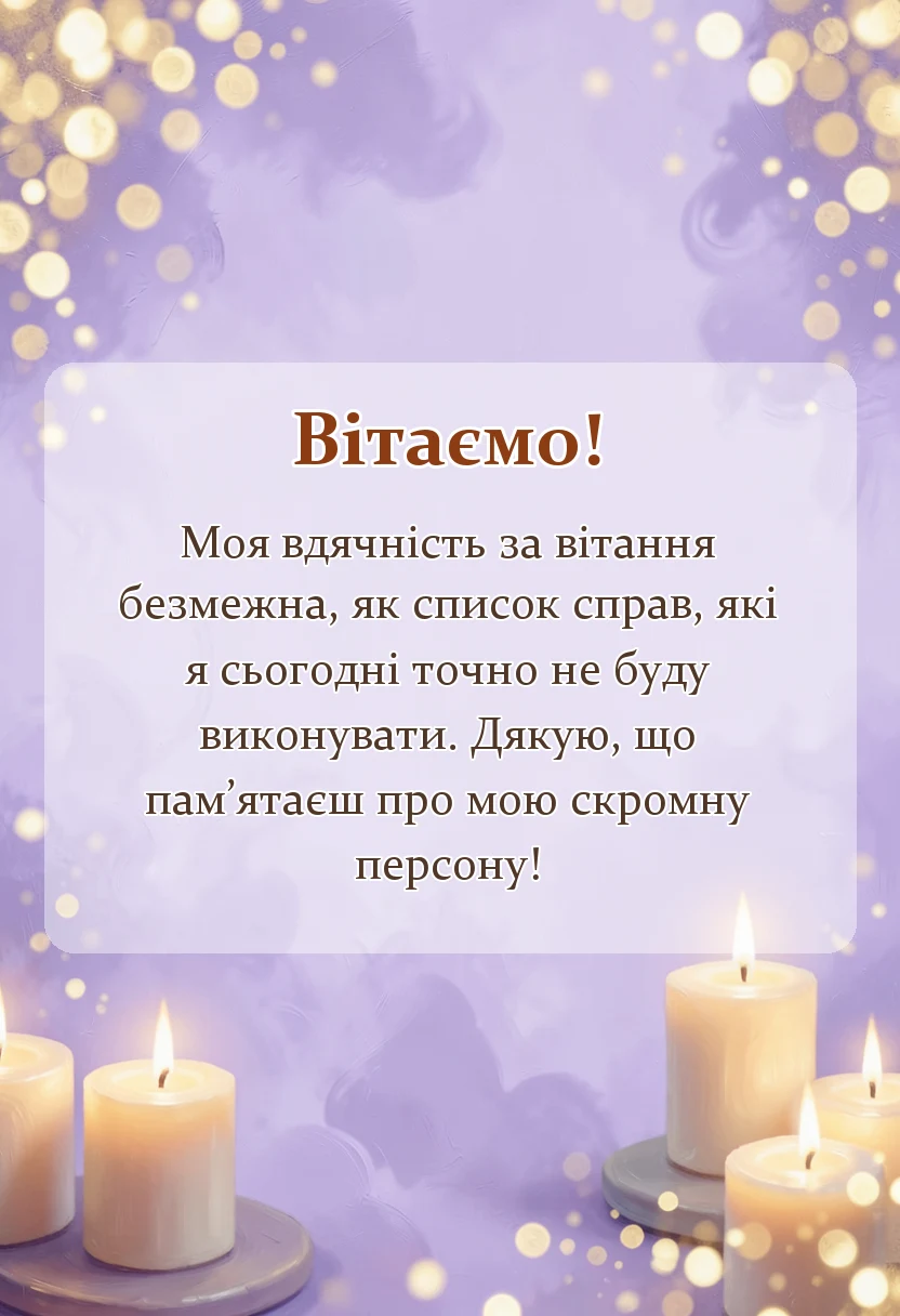 вітальна листівка - подяка за привітання з днем народження