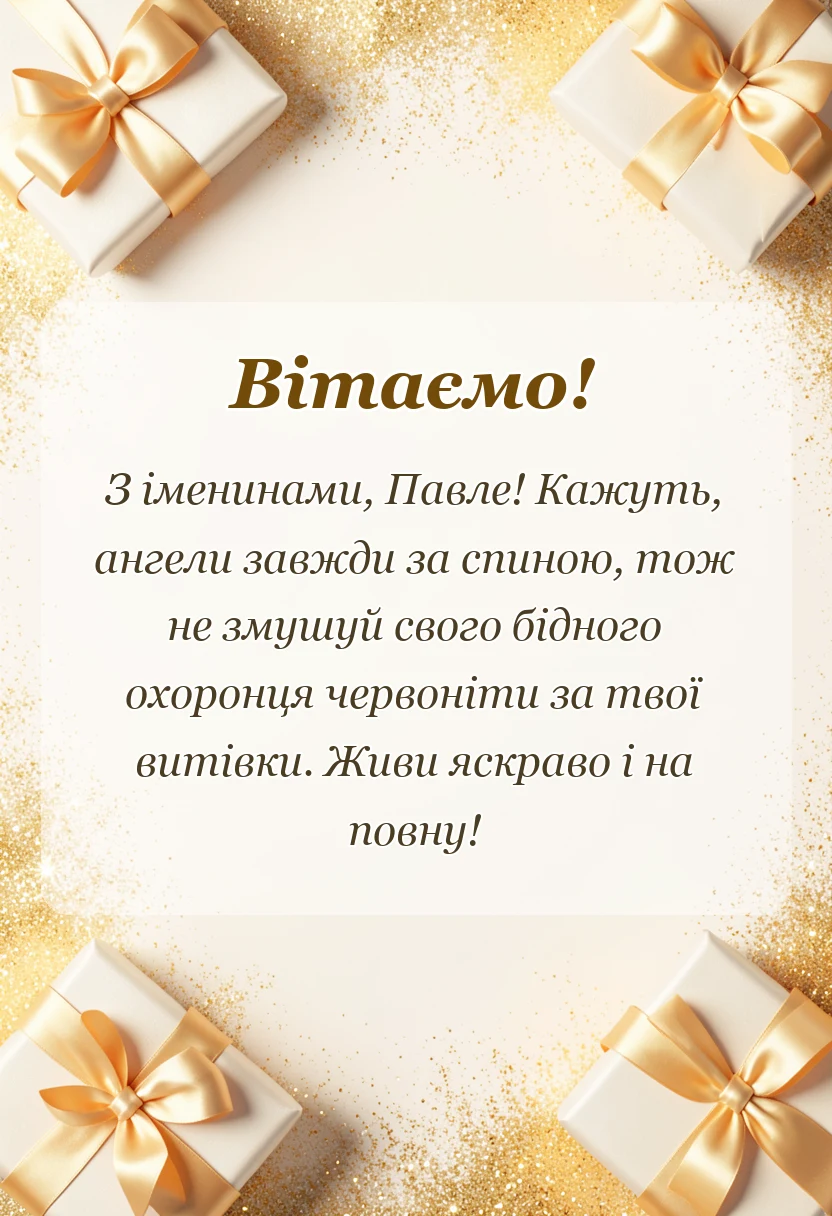 красива листівка: привітання з днем ангела павла