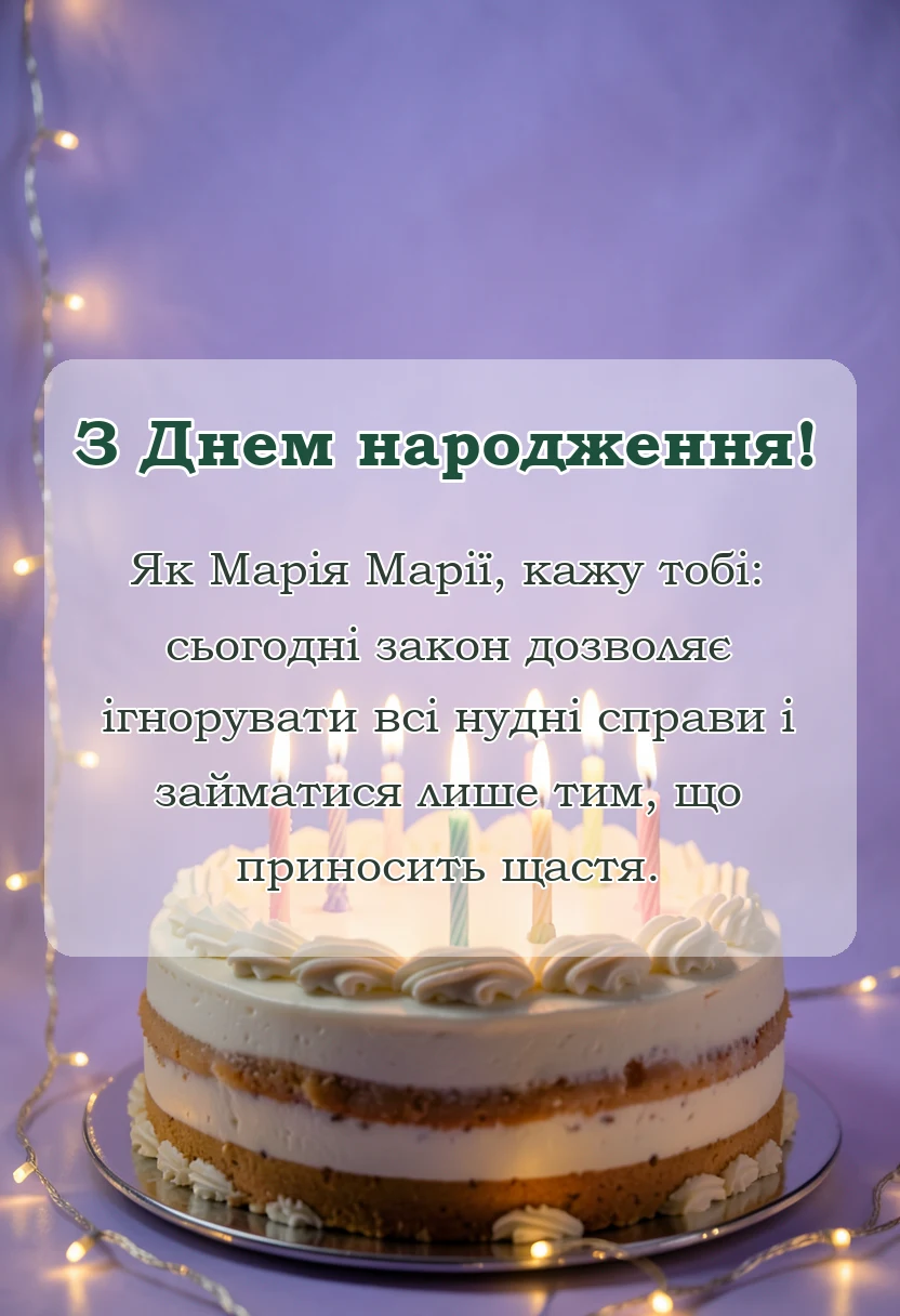 вітальна листівка - привітання з днем народження марії