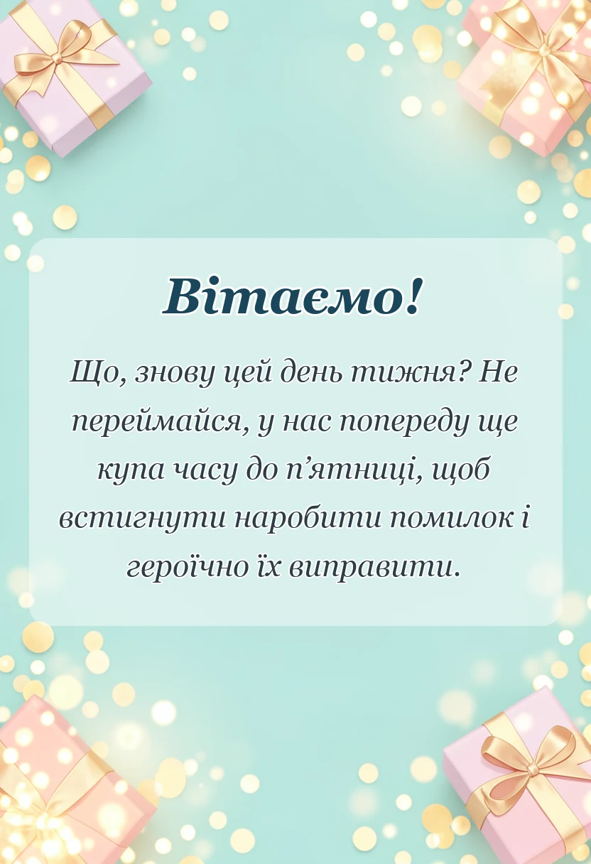 листівка з побажанням - смішні картинки доброго ранку понеділок привітання