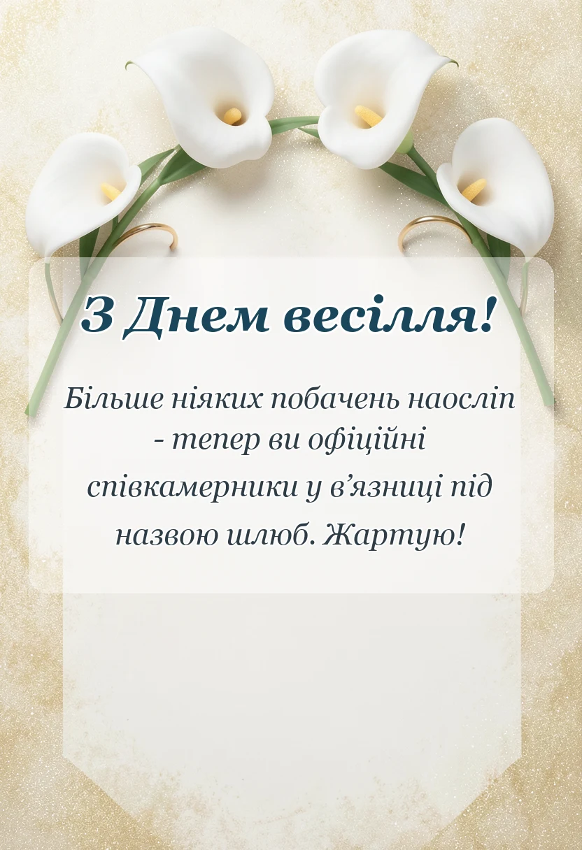 листівка з побажанням - зворушливий вірш на весілля