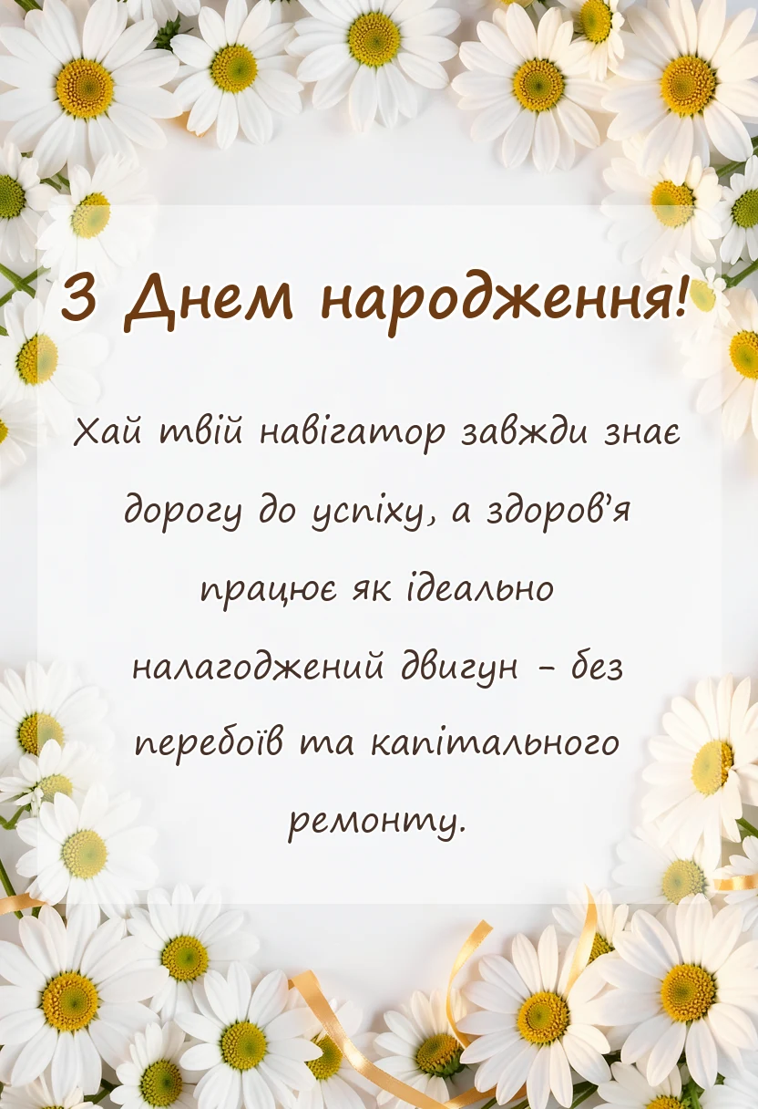 вітальна листівка - картинки з днем народження для водія